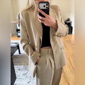 Wilfred Tan Trousers and Blazer Set